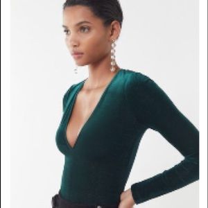 Green Urban Outfitters V-Neck Top